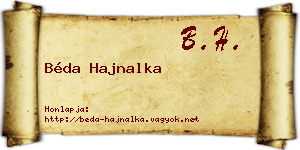 Béda Hajnalka névjegykártya
